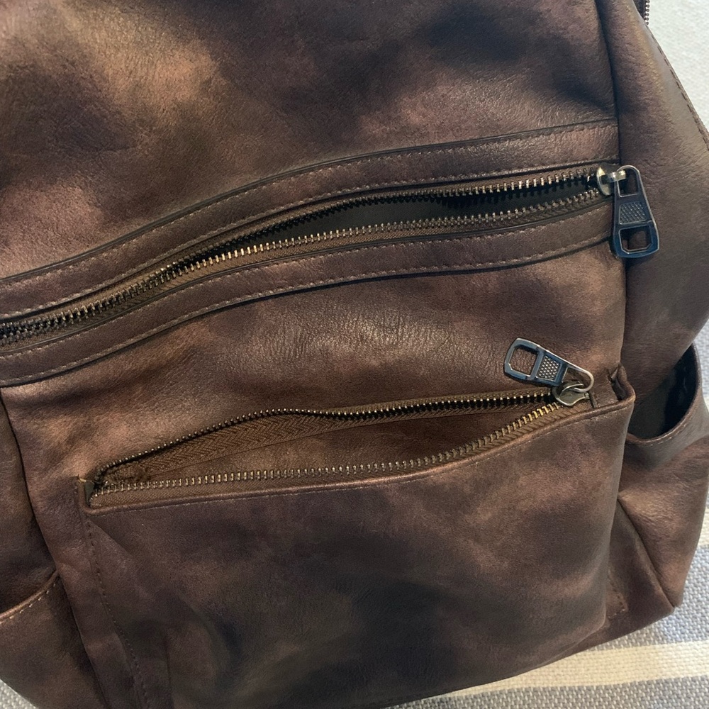 Brown Leather Backpack. Multi Strap, Removable Cr… - image 8
